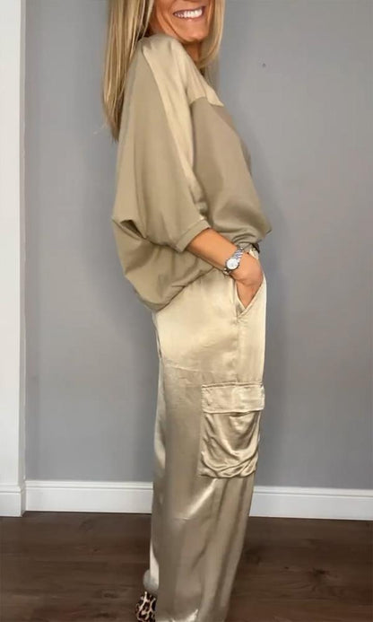 Elegant Two Piece Lounge Set for Women - Soft and Stylish Outfit
