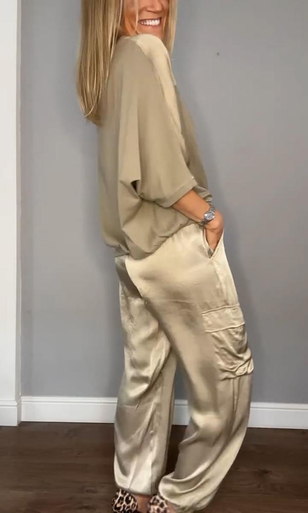 Elegant Two Piece Lounge Set for Women - Soft and Stylish Outfit