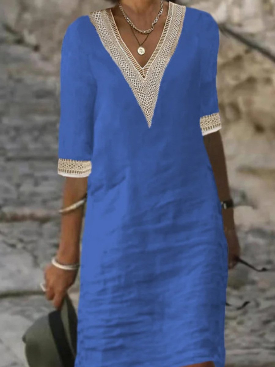 Clara – Robe décontractée avec manches 3/4 et dentelle