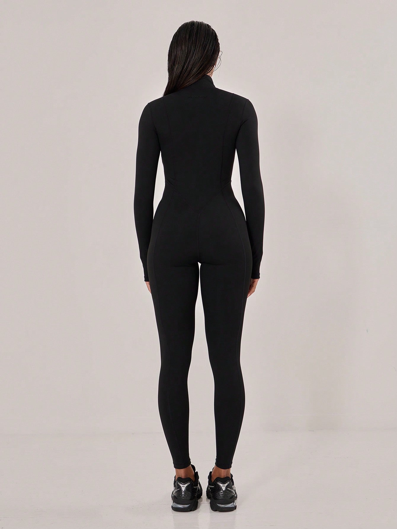 Women’s Long Sleeve Sports Jumpsuit – High Neck Stretch Activewear One-Piece