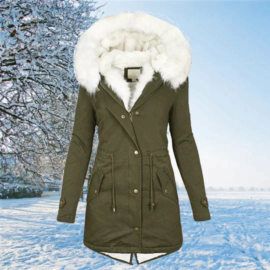 Femme Manteau Chaud d’Hiver à Manches Longues