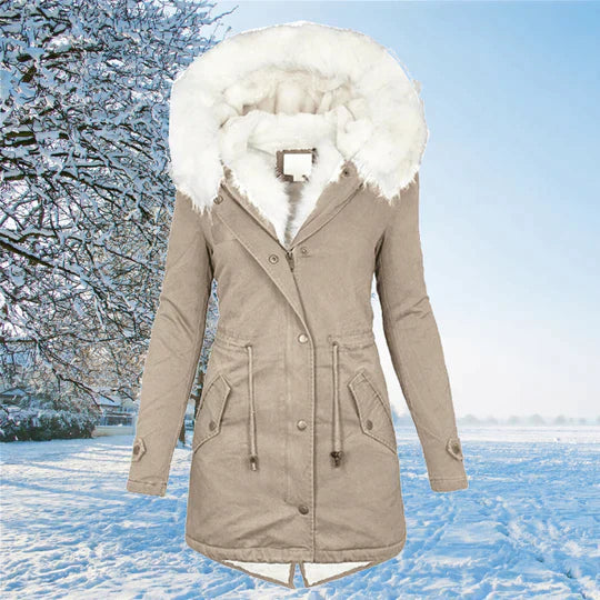Femme Manteau Chaud d’Hiver à Manches Longues