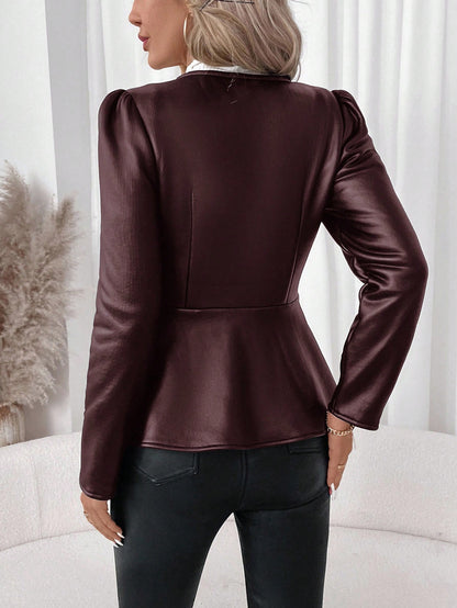 Women’s Faux Leather Fur Lined Jacket – Thick Winter Coat with Zipper Closure