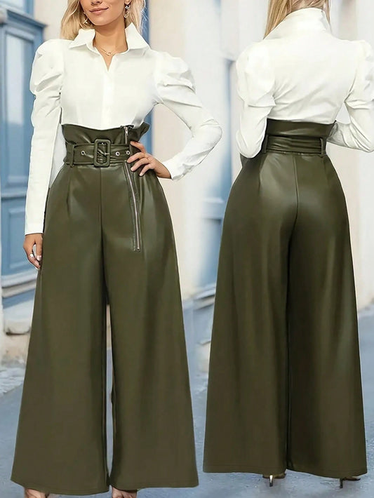 women high-waist tailored commuter suit pants minimalist style Nushes 