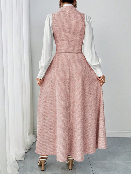 minimalist long sleeve jacket skirt set