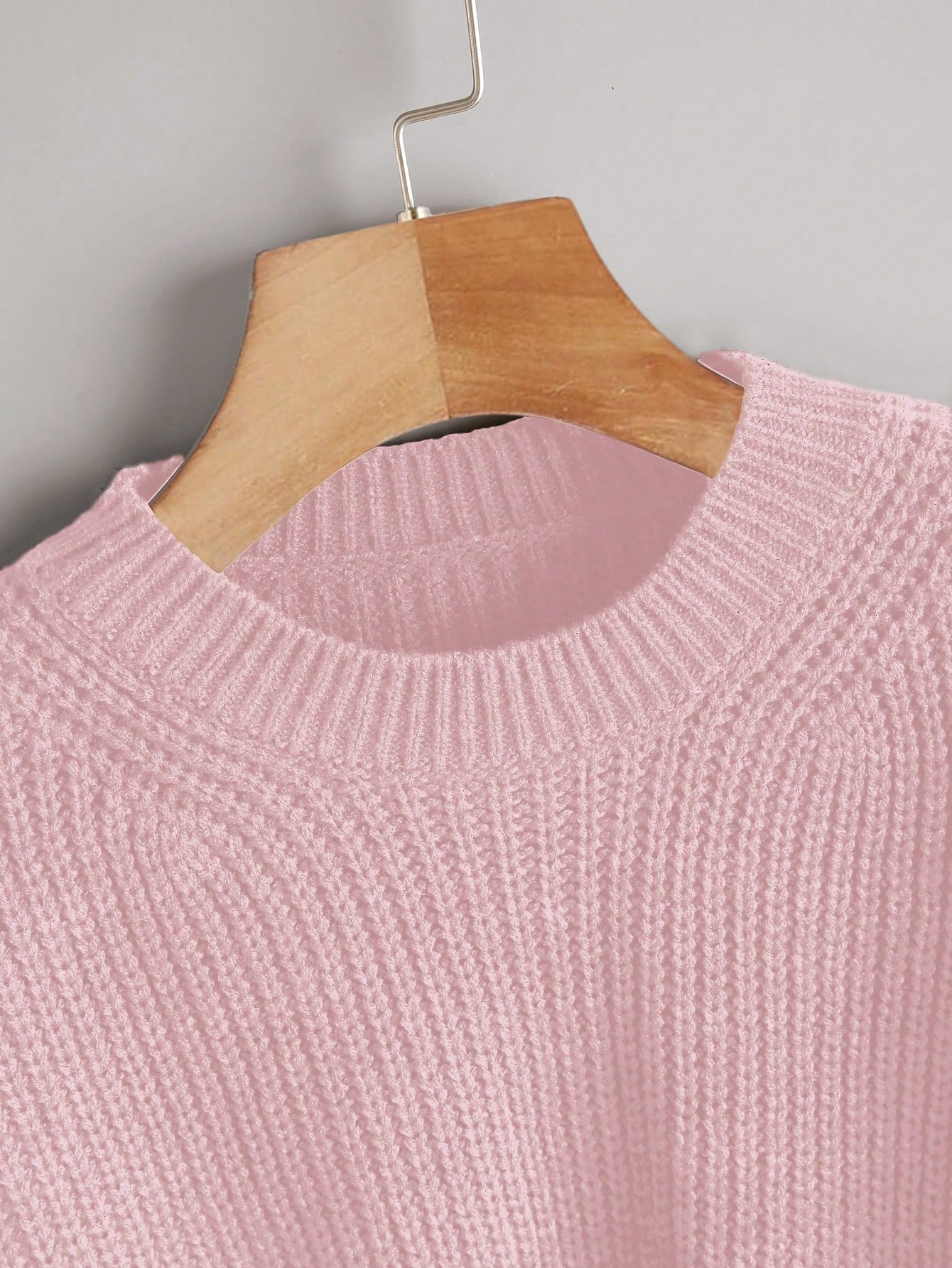 Women's Drop Shoulder Knit Sweater – Cozy Rib-Knit Long Sleeve Pullover