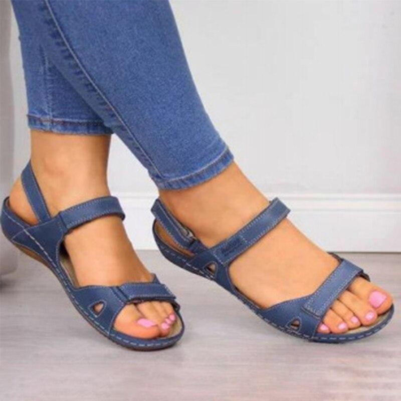 Sandales Décontractées pour Femmes – Semelle Plate et Ajustement Facile