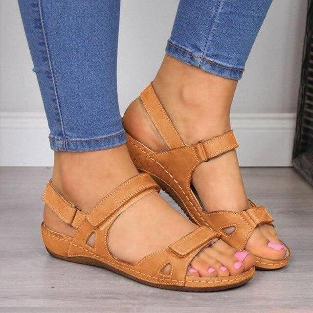 Sandales Décontractées pour Femmes – Semelle Plate et Ajustement Facile