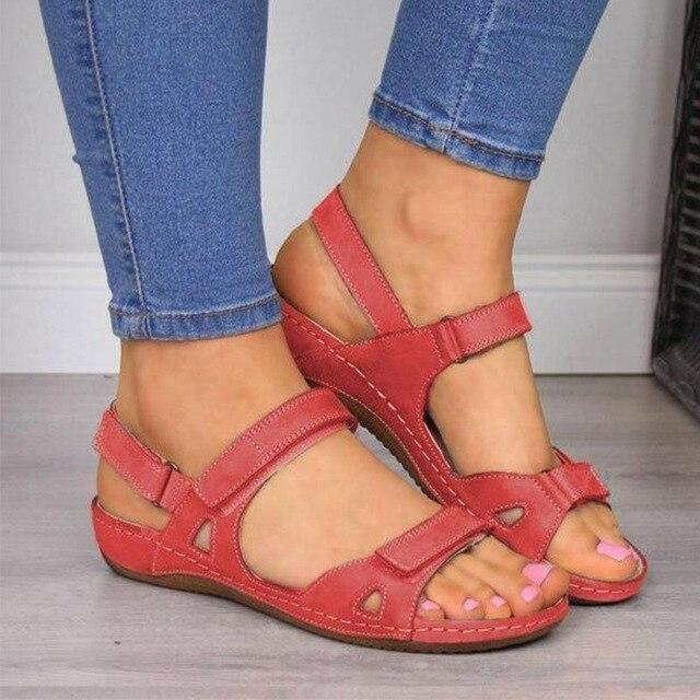 Sandales Décontractées pour Femmes – Semelle Plate et Ajustement Facile