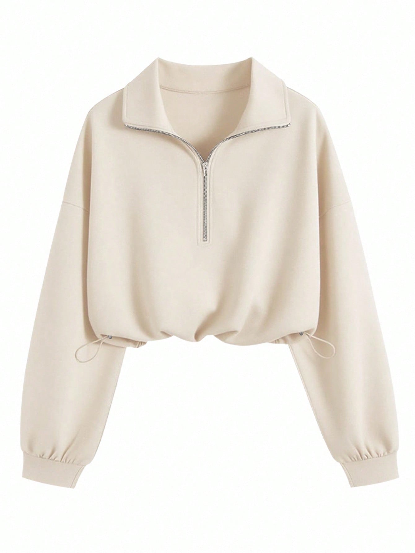 Women’s Half Zip Pullover Sweatshirt Drop Shoulder Vintage Style