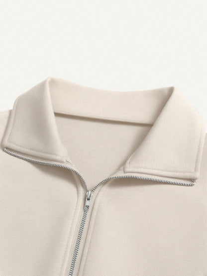 Women’s Half Zip Pullover Sweatshirt Drop Shoulder Vintage Style