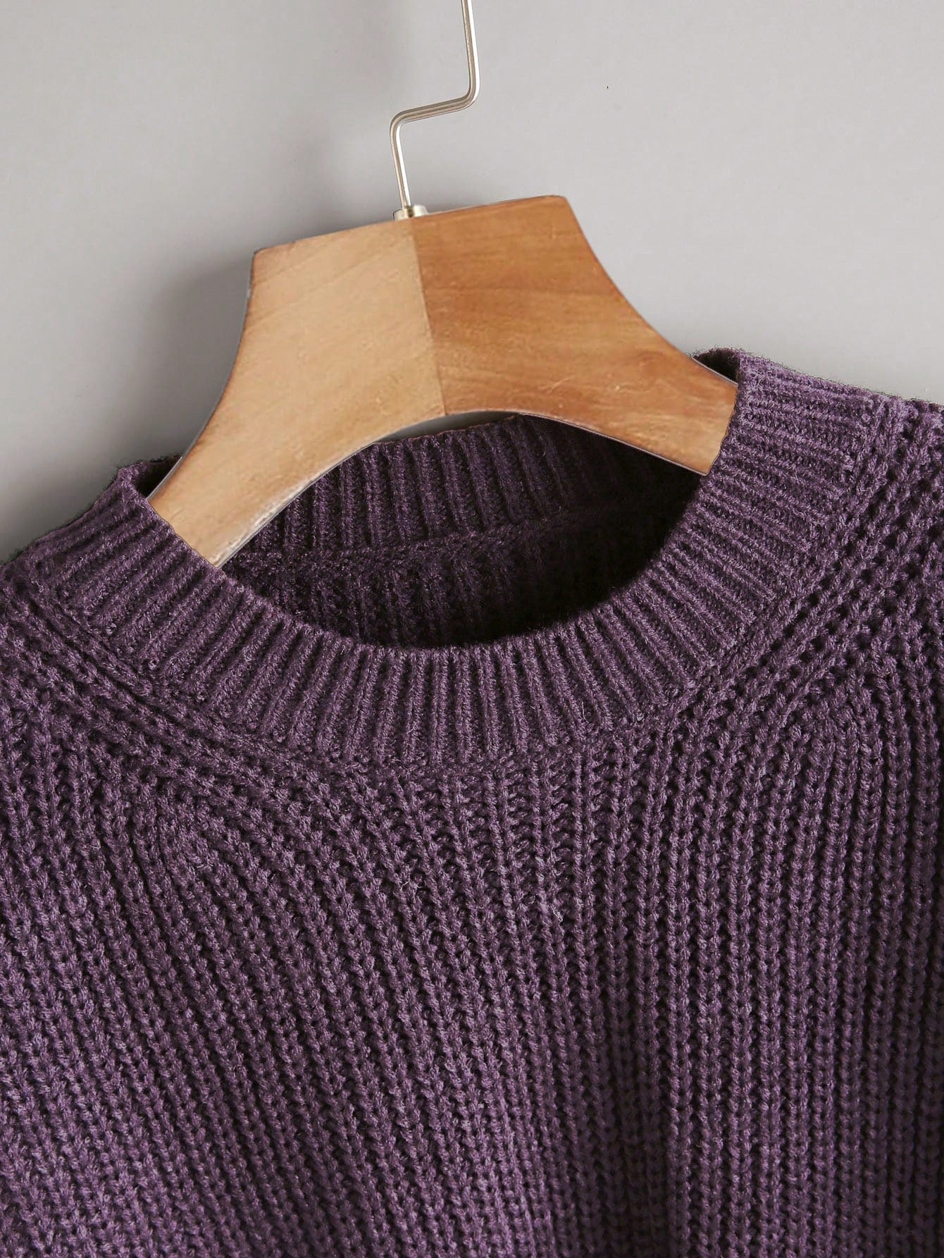 Women's Drop Shoulder Knit Sweater – Cozy Rib-Knit Long Sleeve Pullover