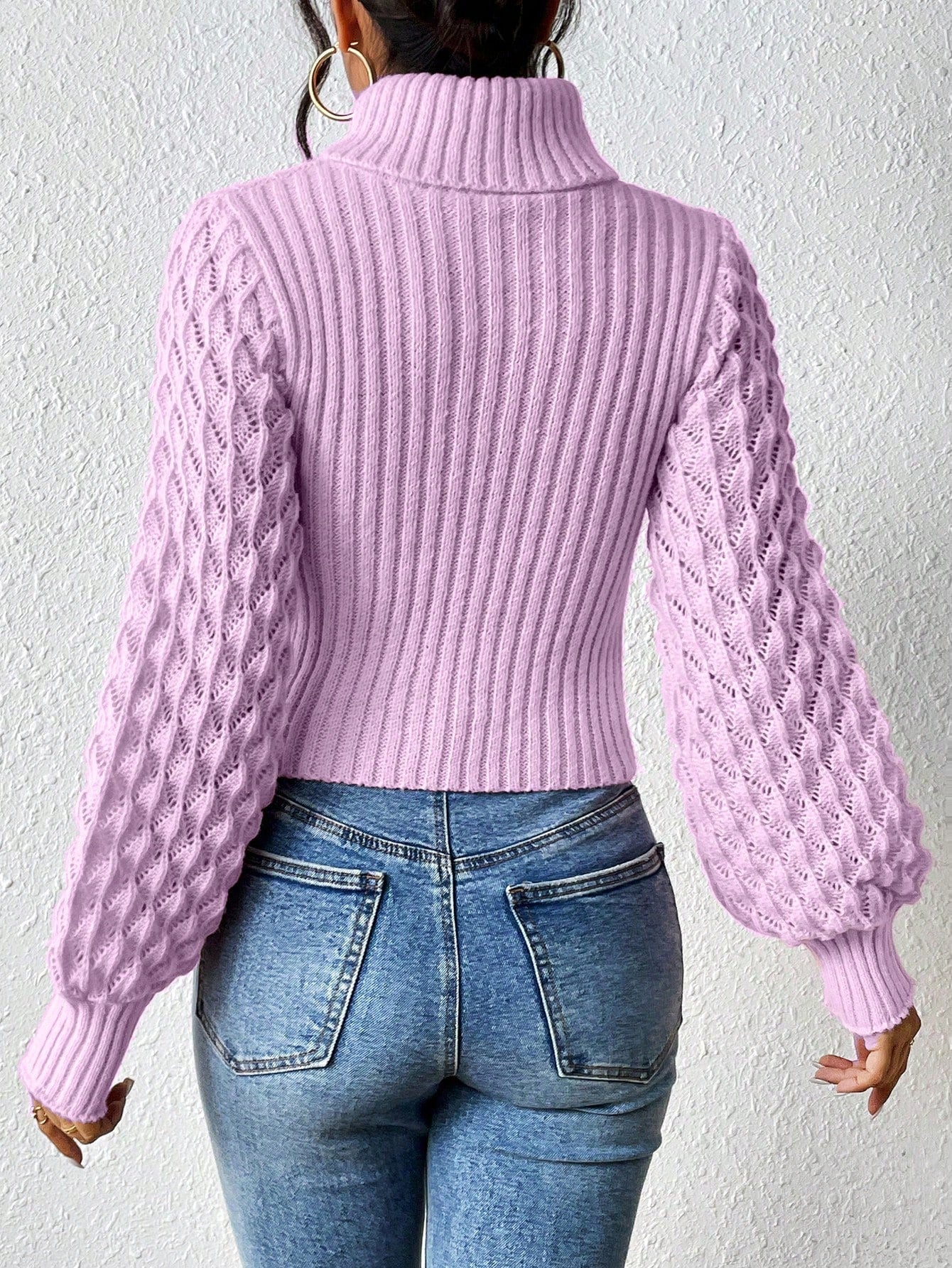 elegant turtleneck knit sweater for women Nushes