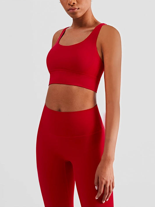 Women's Sports Set - High Waisted Leggings & Racerback Bra - For Gym and Yoga