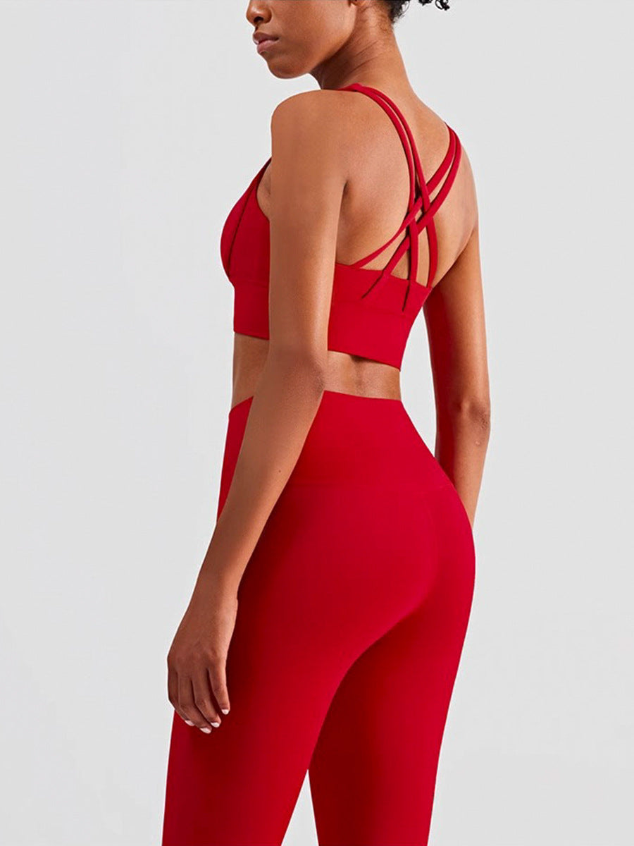 Damesportssæt - Højtaljede leggings & Racerback BH - Til Gym og Yoga