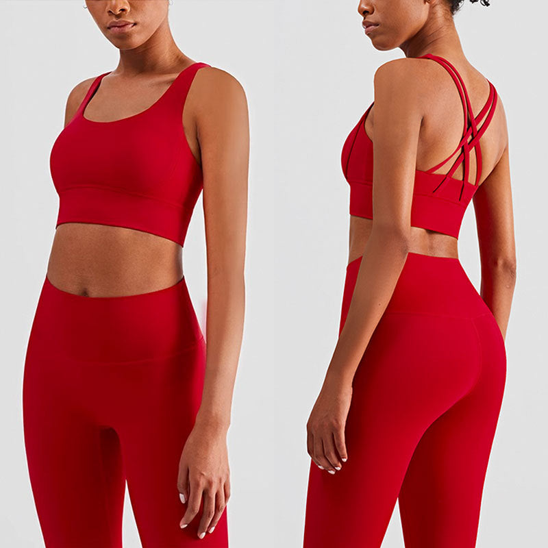 Damesportssæt - Højtaljede leggings & Racerback BH - Til Gym og Yoga