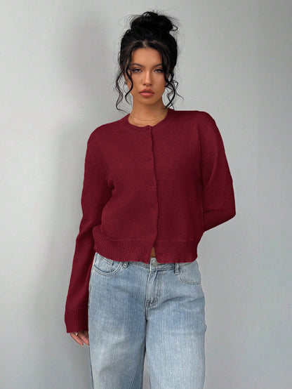 Women’s Casual Knit Sweater – Soft Long Sleeve Cropped Pullover Top