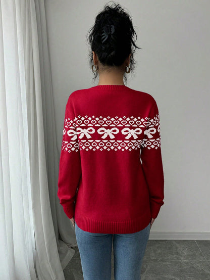 bow decor knit pullover for women Nushes 