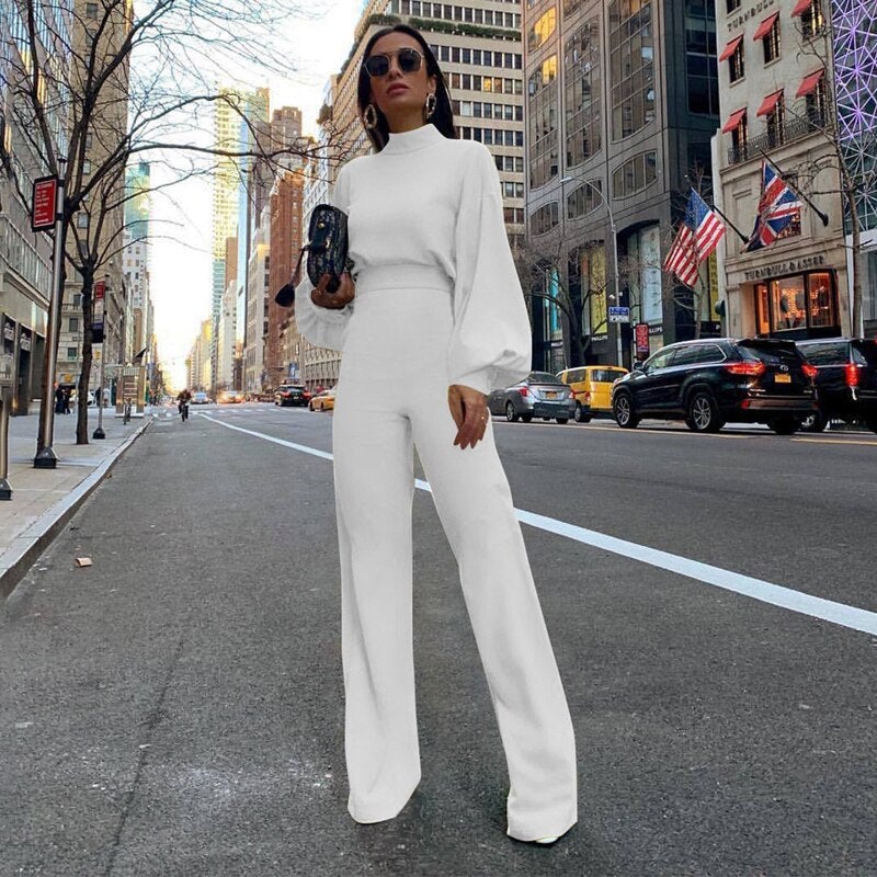Pour femme - Combinaison slim à manches longues et col montant