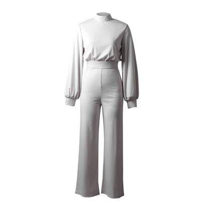 Pour femme - Combinaison slim à manches longues et col montant