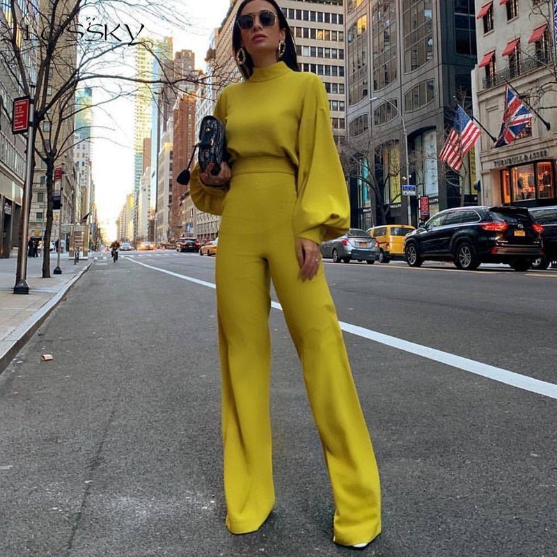Pour femme - Combinaison slim à manches longues et col montant