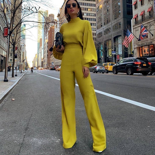 Pour femme - Combinaison slim à manches longues et col montant