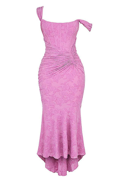 Élise Robe Midi à Imprimé Fleuri