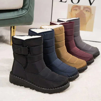 Women's Mid-Calf Round Toe Snow Boots