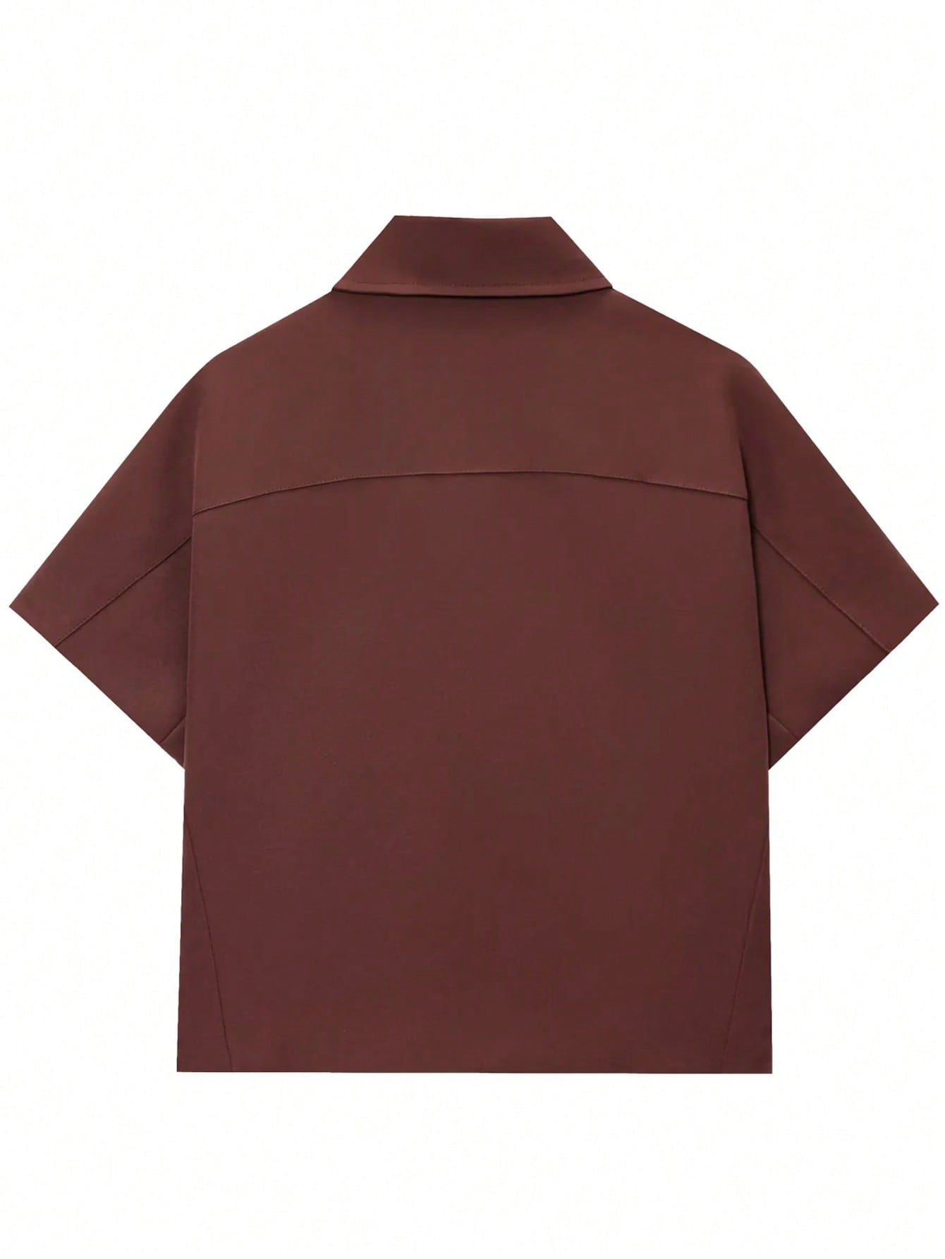 Women’s Short Sleeve Zip-Up Jacket – Casual Cropped Top with Pockets