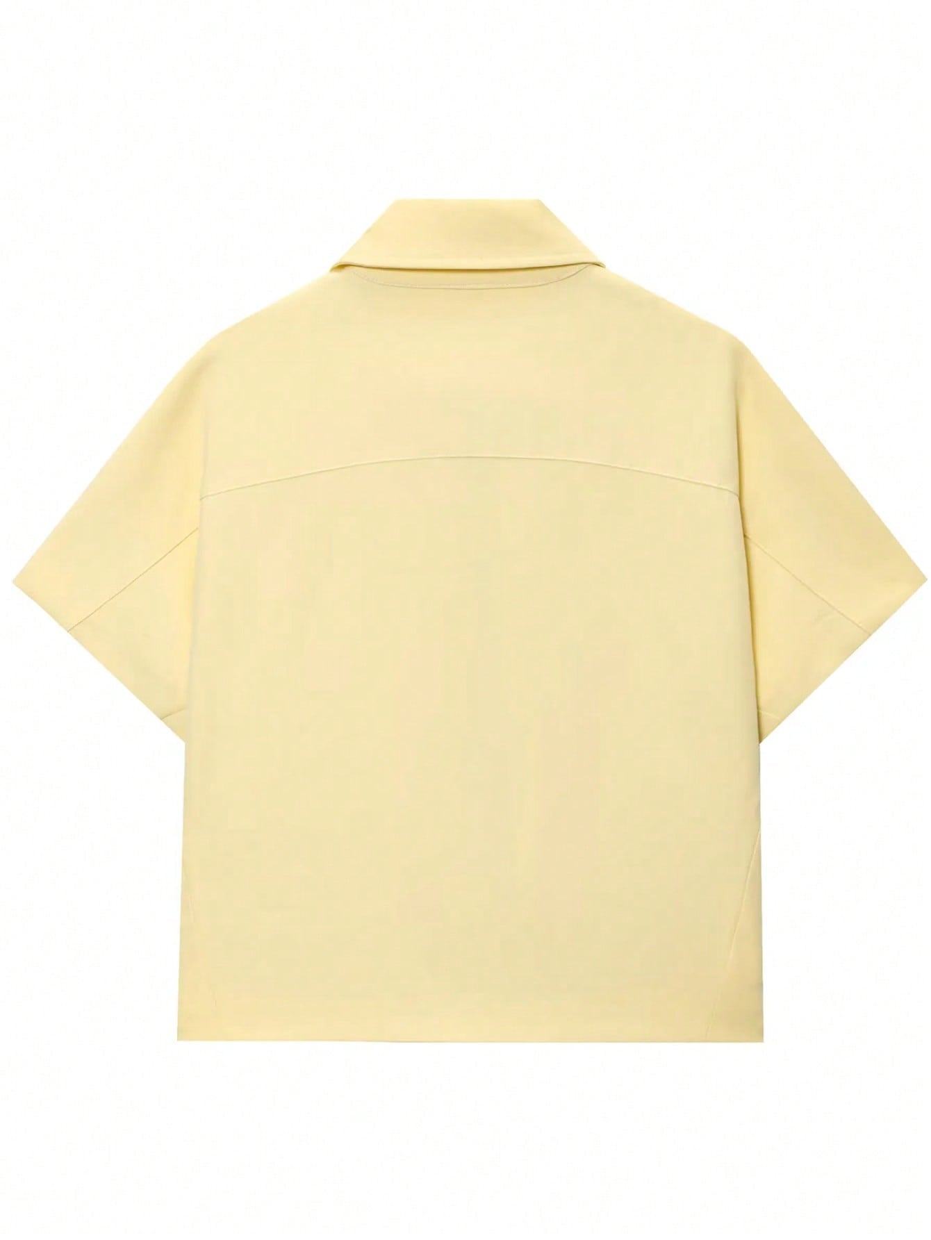 Women’s Short Sleeve Zip-Up Jacket – Casual Cropped Top with Pockets