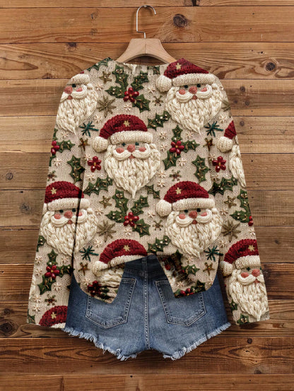EMERY ROSE Santa Knit Sweater Cozy Christmas Jumper for Women