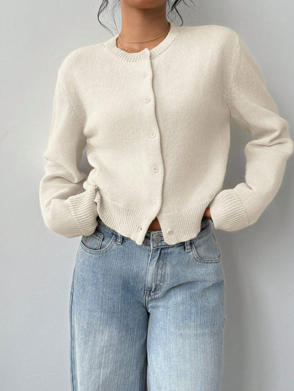 Women’s Casual Knit Sweater – Soft Long Sleeve Cropped Pullover Top