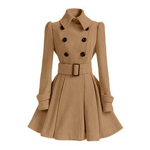 Trench Coupe-Vent à Double Boutonnage pour Femmes – Coupe Ajustée