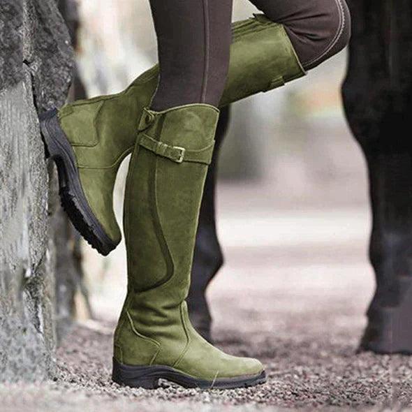 Women's Bottes d’Hiver Hautes en Cuir Imperméable