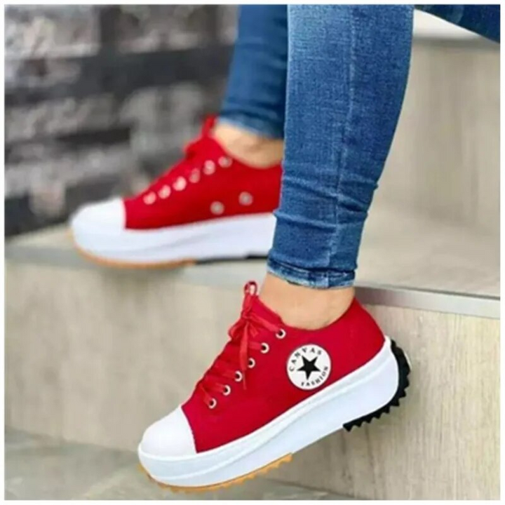 Camille Casual Canvas Lace-Up Sneakers