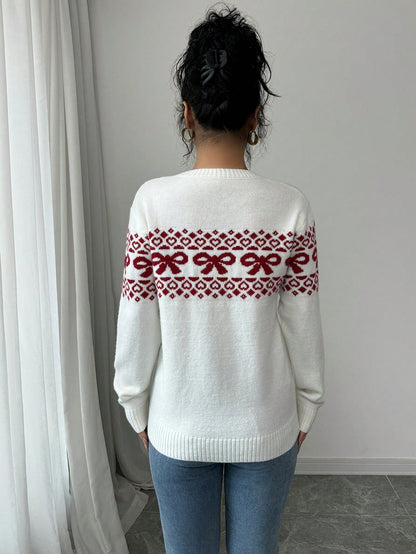 bow decor knit pullover for women Nushes 