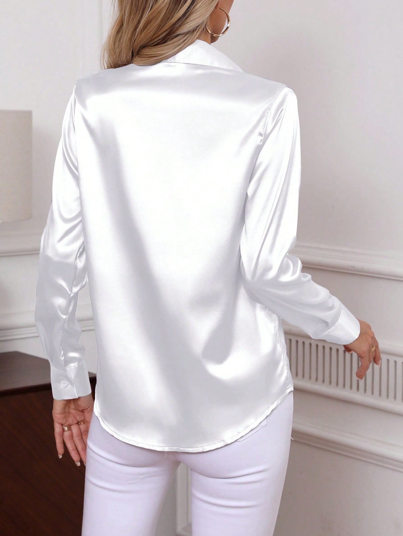 elegant satin shirt for women